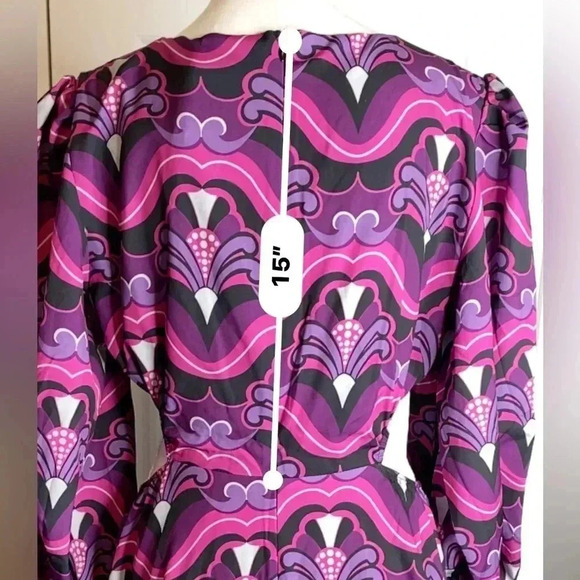 Area Stars Cutout Midriff Long Sleeve Dress NWT Size Large Holiday Party - Picture 14 of 16